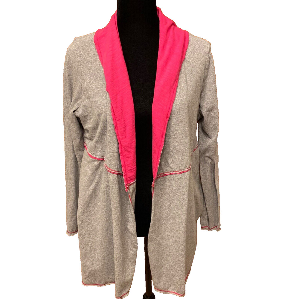 Neon Buddha Womens Medium Yoga Cardigan Shrug Wrap Pink Grey Light Jacket